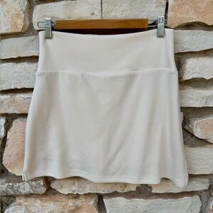 P. Cill Cream White Stretch Modal Mini Skirt 
Size S